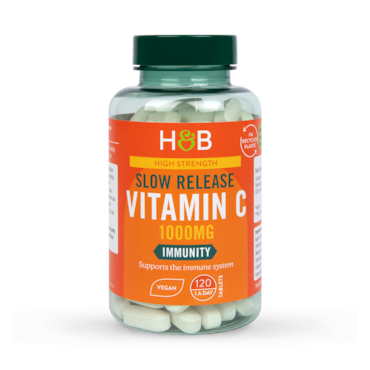 Holland & Barrett Timed Release Vitamin C with Rose Hips 120 Caplets 1000mg image 1