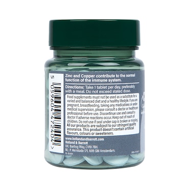 Holland & Barrett Zinc & Copper 15mg 120 Tablets image 2