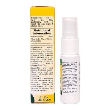 Holland & Barrett Vitamin D Spray 3000 I.U. 75ug 15ml image 3