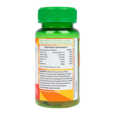 Holland & Barrett Kids Vitamin C Immune Support Pineapple Flavour 30 Gummies image 3
