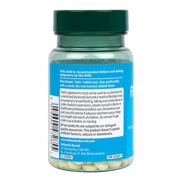 Holland & Barrett Folic Acid 400ug 180 Tablets image 3