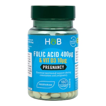 Holland & Barrett Folic Acid & Vitamin D3 180 Tablets image 1