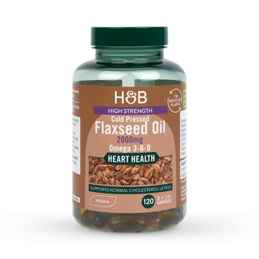 Holland & Barrett Vegan High Strength Flaxseed Triple Omega 3-6-9 Oil 120 Capsules