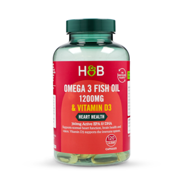 Holland & Barrett Omega 3 Fish Oil + D3 1200mg 120 Capsules image 1