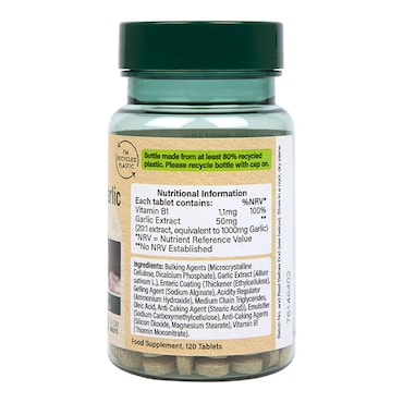 Holland & Barrett Enteric Coated Odourless Garlic 1000mg 120 Tablets image 2