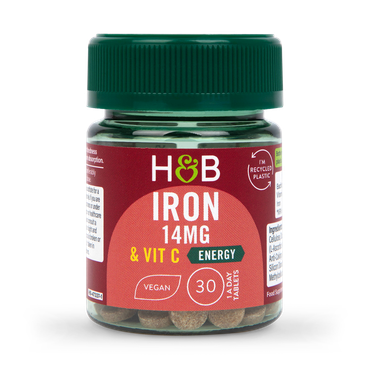 Holland & Barrett Iron & Vitamin C 14mg 30 Tablets