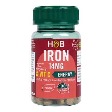 Holland & Barrett Iron & Vitamin C 14mg 180 Tablets image 1