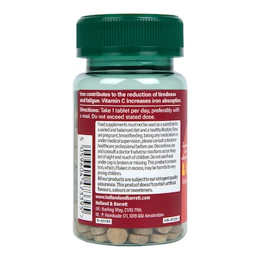 Holland & Barrett Iron & Vitamin C 14mg 180 Tablets image 2