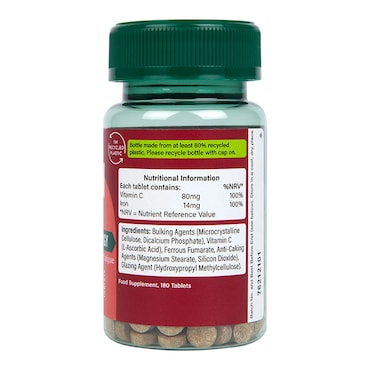 Holland & Barrett Iron & Vitamin C 14mg 180 Tablets image 3
