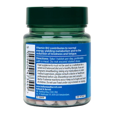 Holland & Barrett Vitamin B12 + Cyanacobalamin 500ug 120 Tablets image 2