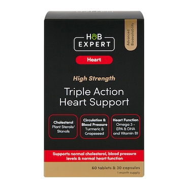 H&B Expert Triple Action Heart Support 60 Capsules & Tablets image 1