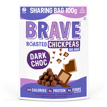 Review of BRAVE Roasted Chickpeas Dark Chocolate 100g