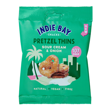 Review of Indie Bay Snacks Pretzel Thins Sour Cream & Onion 24g