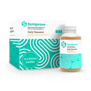Review of Symprove Daily Live & Active Bacteria Mango & Passion Fruit Flavour Water Based Food Supplement 4 x 500ml