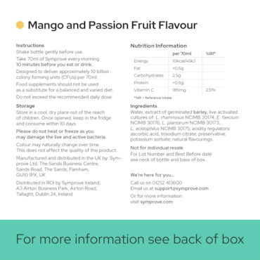 Symprove Daily Essential Live & Active Bacteria Mango & Passion Fruit Flavour Drink 4 x 500ml image 6