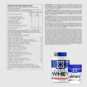 USN Blue Lab Whey Premium Protein Powder Vanilla 2kg image 5
