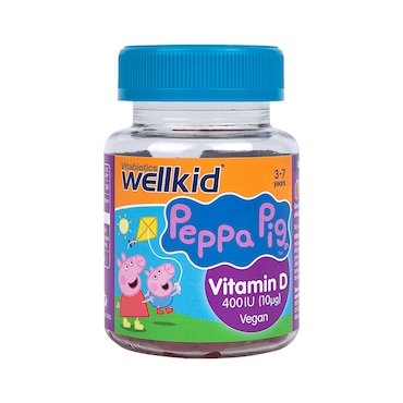 Vitabiotics Wellkid Peppa Pig Vitamin D Strawberry Flavour 400iu 30 Jellies image 1