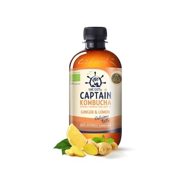 The GUTsy Captain Kombucha Ginger & Lemon Bio-Organic Drink 400ml image 2
