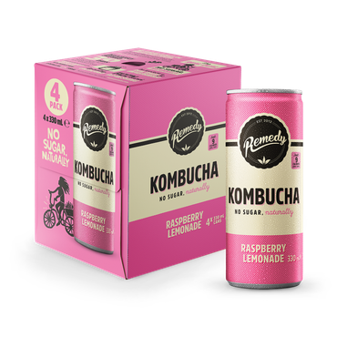 Remedy Kombucha Raspberry Lemonade 4 x 330ml