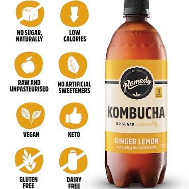 Remedy Kombucha Ginger Lemon 700ml image 3
