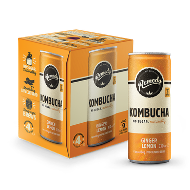 Remedy Kombucha Ginger Lemon 4 x 330ml