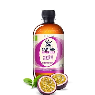 The GUTsy Captain Kombucha Passion Fruit Zero Passionfruit 400ml image 2