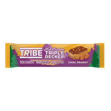 TRIBE Nut Butter Triple Decker Chocolate Peanut Butter Bar 40g