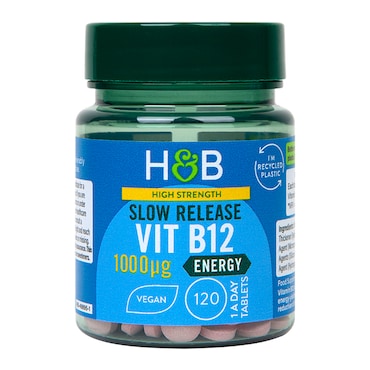 Holland & Barrett High Strength Slow Release Vitamin B12 1000ug 120 Tablets image 1