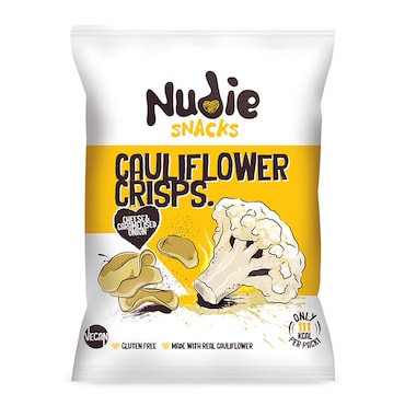 Nudie Snacks Cauliflower Crisps Vegan Cheese & Caramelised Onion 22g image 1