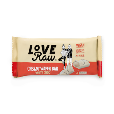 Love Raw 2 Vegan White Chocolate Cre&m Wafer Bars 44g