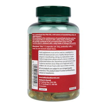 Holland & Barrett Pescatarian Omega 3 Fish Oil 1000mg 120 Capsules image 2