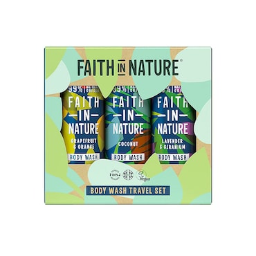 Faith in Nature Body Wash Travel Gift Set 3 x 100ml image 1