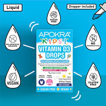 APOKRA Kids Vegan Vitamin D3 Drops 30ml image 3
