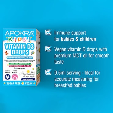 APOKRA Kids Vegan Vitamin D3 Drops 30ml image 5