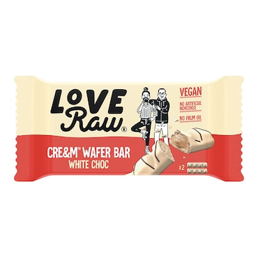 Love Raw Vegan White Chocolate Cre&m Wafer 12 x 44g image 2