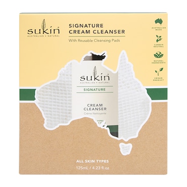 SUKIN SIGNATURE CREAM CLEANSER 125ML WITH PADS GIFT PACK image 2