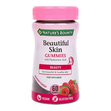 Nature's Bounty Beautiful Skin Rasberry Flavour 60 Vegan Gummies image 1