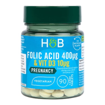 Holland & Barrett Folic Acid & Vitamin D3 90 Tablets image 1