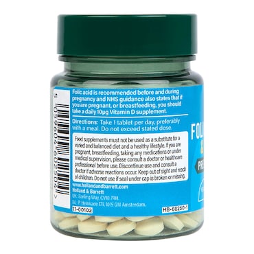 Holland & Barrett Folic Acid & Vitamin D3 90 Tablets image 3