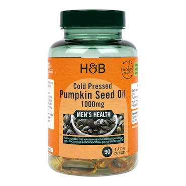 Holland & Barrett Cold Pressed Pumpkin Seed Oil 1000mg 90 Capsules image 1