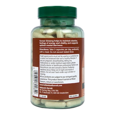 Holland & Barrett Korean Ginseng 180 Capsules image 2