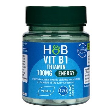 Holland & Barrett Vitamin B1 + Thiamine 100mg 120 Tablets image 1