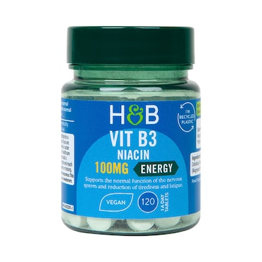 Holland & Barrett Vitamin B3 + Niacin 100mg 120 Tablets image 1