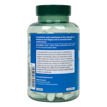Holland & Barrett Slow Release Vitamin B5 + Panthothenic Acid 500mg 120 Tablets image 2