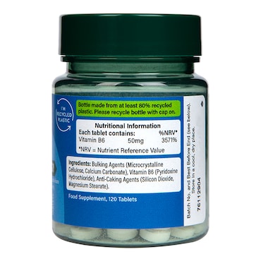 Holland & Barrett Vitamin B6 + Pyridoxine 50mg 120 Tablets image 3