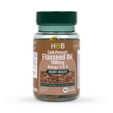Holland & Barrett Vegan Flaxseed Triple Omega 3-6-9 Oil 60 Capsules