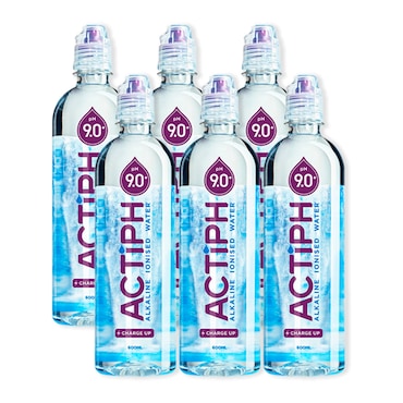 ActiPH Alkaline Ionised Water 6 x 600ml image 1