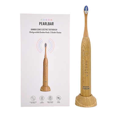 Pearl Bar Sonic Electric Toothbrush with 3 Bamboo Brush Heads image 1