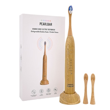 Pearl Bar Sonic Electric Toothbrush with 3 Bamboo Brush Heads image 2