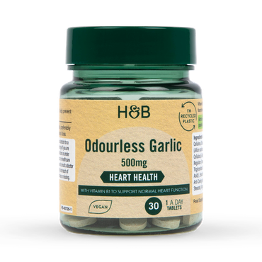 Holland & Barrett Enteric Coated Odourless Garlic 500mg 30 Tablets